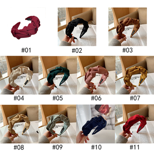 Serre-tête plissé en tissu à large bord, style coréen et français, élégant, couleur unie, simple et polyvalent, ne tire pas sur les <span class=keywords><strong>cheveux</strong></span> - Product Image 5