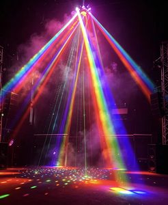LED Full-color Bee Eye 6-Arm Laser Light Rotating Atmosphere Strobe DMX512 Stage <b>Lighting</b> for KTV <b>Disco</b> Bar Club <b>Party</b> - Product Image 4