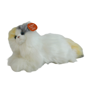 Peluche réaliste de <span class=keywords><strong>chat</strong></span> <span class=keywords><strong>persan</strong></span>, animal en peluche à poils longs couché, en coton PP, en gros, en stock, OEM personnalisé, cadeau pour enfants - Product Image 2