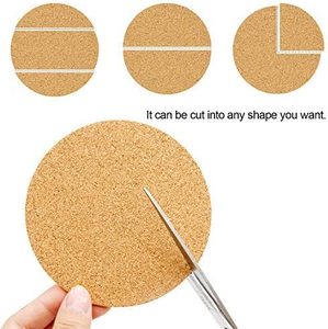 Cuadrados de <span class=keywords><strong>Corcho</strong></span> Autoadhesivos al por Mayor, Láminas de Respaldo para Manualidades, Posavasos, Azulejos Circulares para Pared, Resistentes, Ecológicos, 2 mm de Grosor - Product Image 3