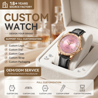 Montre en cuir pour femme, élégante, bicolore or rose, montres habillées pour femmes, chic, résistante à l'eau, petite montre-bracelet
