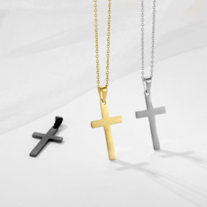 Hip Pop moda 3mm oro plata Acero inoxidable Cruz África <span class=keywords><strong>mapa</strong></span> Cruz pistola hoja de afeitar estrella colgante collar - Product Image 1