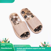 JINGMAI Pantoufles de massage des pieds en pierre naturelle pour hommes et femmes, pointes d'acupuncture, pour la maison, tailles 36-44
