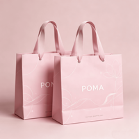 Bolsa de Papel de Compras de Marca de Lujo con Logotipo Personalizado, para Cosméticos, Ropa, Zapatos, Regalos, Bolsa de Boutique con Asa de Listón