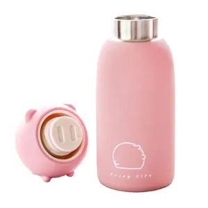 Stainless Steel Vacuum Flask Outdoor Insulation Bottles Long Time Heat Preservation 300ML Cute Pig Women Water Bottle