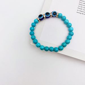 Evil Eye Turquoise Beaded <b>Bracelet</b> Zinc Alloy Bohemian Style Unisex Jewelry Gift - Product Image 3