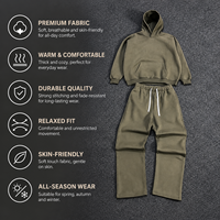 Ensemble de survêtement premium pour homme : sweat à capuche et pantalon de jogging, coupe décontractée, toucher doux, en molleton biologique épais, personnalisable, style streetwear
