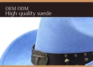 رائج جديد جلد مدبوغ نشمر حافة بيع بالجملة قبعة المكسيك فيدورا من المصنع مباشرة قبعة غربية للجنسين - Product Image 4