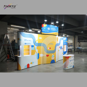 Mur d'Exposition Portable <span class=keywords><strong>Pop</strong></span>-Up avec Éclairage LED, Stand d'Exposition Magnétique <span class=keywords><strong>Pop</strong></span>-Up avec Étagères 10x10 - Product Image 4