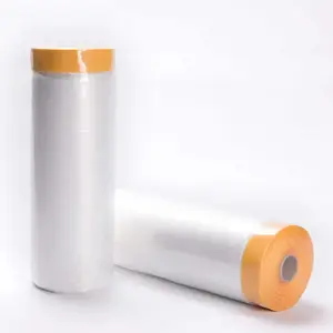 Disposable Plastic Car Masking Film Is Used To Cover Car Paint Furniture To Protect Painting