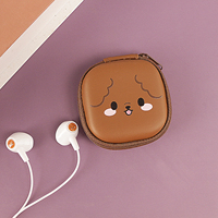 KIKI SHOOT KIKI-411 3.5mm earphone gadis, headphone kotak penyimpanan ritsleting anjing kucing binatang lucu untuk ponsel IP Android