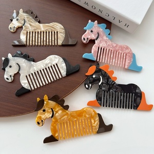 Elegant Cartoon Horse Acetate Cute Animal Shape <b>Hair</b> <b>Comb</b> Fashion <b>Hair</b> Accessories for Women Girls - Product Image 1