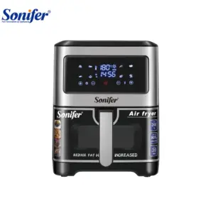 Sonifer SF-1028 새로운 가정용 1500w 윈도우 led 터치 컨트롤 스크린 전기 에어 프라이어 6.5 리터