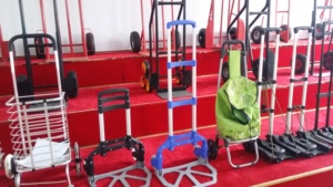 Draagbare Dragen Goederen Hand Duwen Mobiele Smallwarehouse Cargo Platte Trolley