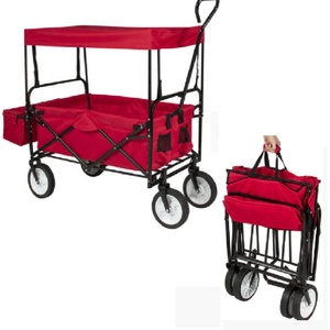 Carrito Plegable de 4 Ruedas con Bolsillos Laterales para Camping, Compras y Abarrotes, Venta al Por Mayor - Product Image 3