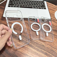 Coque de téléphone magnétique transparente antichoc pour iPhone 17 Pro Max, compatible avec la recharge sans fil magnétique, accessoires mobiles en gros