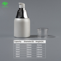 Flacon pompe sans air en plastique AS de haute qualité personnalisé, 15/20/25/30/40/50 ml, couleur blanc argenté, pour crème pour le visage, soin de la peau, PPWR