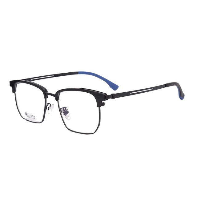 Visualmate New Silver Stainless Steel Optical Frames Screw-Free Hinged Ultra-Light Business Fashion Near-Vision Eyeglasses Frame