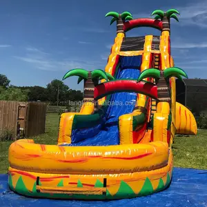 18 Ft Tiki Terjun Basah Kering Gelombang Waterslide Tiup Kolam Renang Slide Tiki Terjun Digunakan Air Slide Tiup