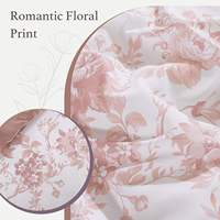 Parure de lit de luxe personnalisée 7 pièces en coton floral, toutes saisons, 300 fils, draps en coton, ensemble complet pour chambre à coucher, service OEM ODM