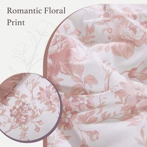 Parure de lit de luxe personnalisée 7 pièces en coton floral, toutes saisons, 300 fils, draps en coton, ensemble complet pour chambre à coucher, service OEM ODM - Product Image 3