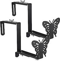 Garde-corps Plante Pot Support Fer Fenêtre Fleur Boîte Titulaire Support Pot De Fleur Support Support pour Clôture Balcon Jardin (2 Pack)