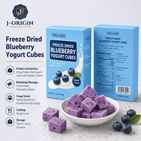 Cubos de Yogur con Arándanos Liofilizados, Listos para Comer, Lácteos, OEM/ODM, Marca Privada, Proveedor Mayorista, Servicio de Alimentos, China, 50g