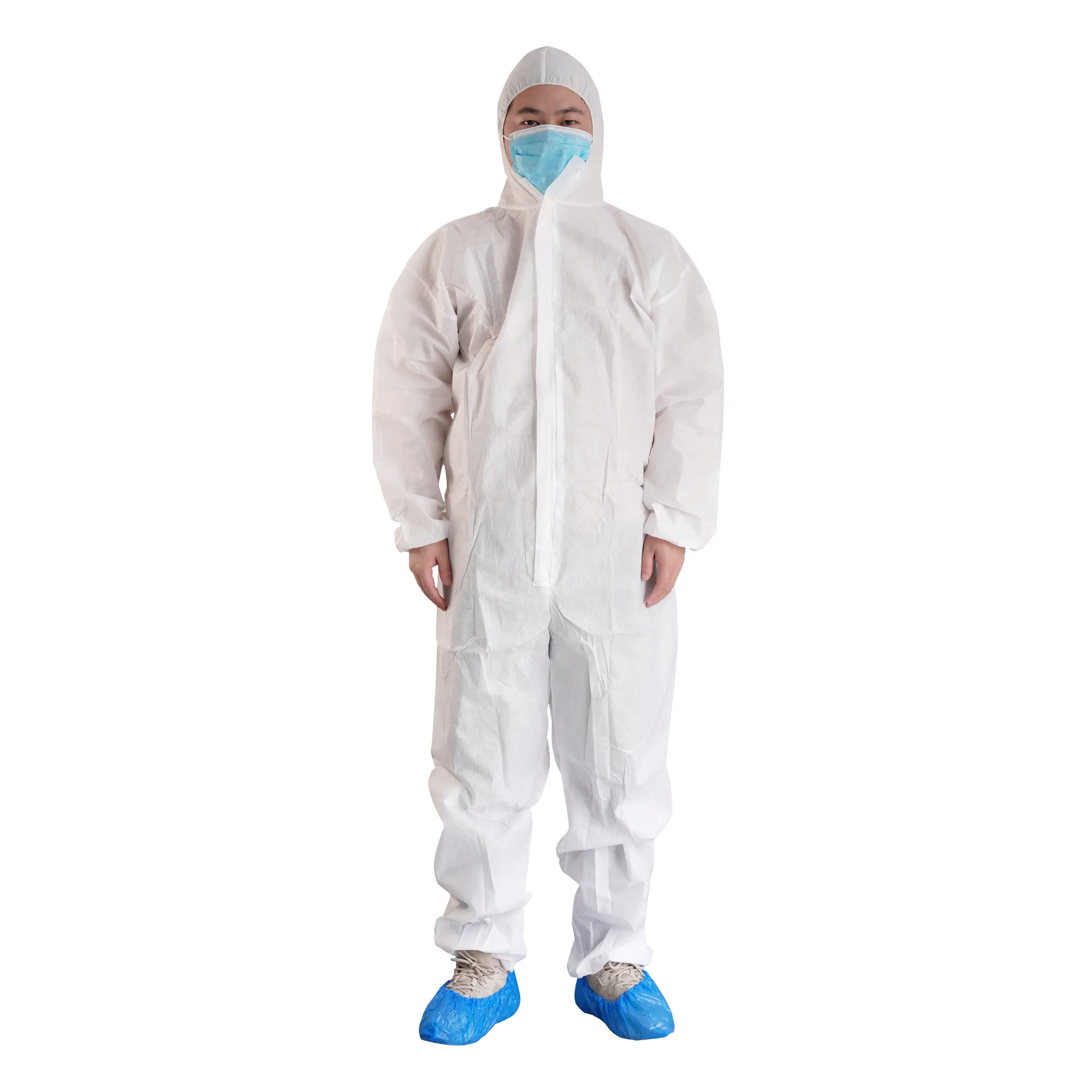 High Quality Wholesale thickened antibacterial fabric White workwear waterproof coverall With factory bestseller
