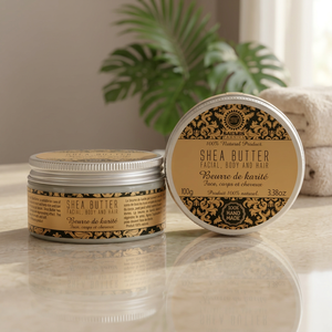 Baume au beurre de karité 100% pur naturel non raffiné pressé à froid, certifié CE, hydratant éclaircissant nourrissant pour le soin du visage et des cheveux - Product Image 2