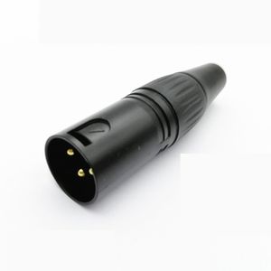 Micrófono de cabeza CANNON negro de tres núcleos, conector XLR balanceado, cabezal CANNON de 3 núcleos, aguja de cobre macho chapada en oro - Product Image 1