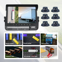 Système de caméra panoramique 360° 3D AHD 1080P 10,1 pouces 6 canaux pour camion, système de surveillance DVR pour voiture, camping-car, remorque