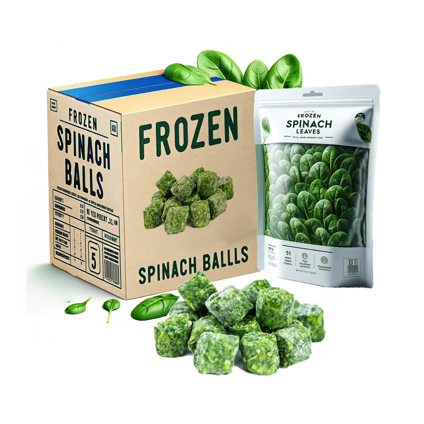 Delicious Healthy Frozen Spinach Convenient Frozen Spinach Balls for Restaurant Use