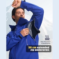 Veste à capuche zippée unisexe coupe-vent et imperméable avec logo personnalisé pour la randonnée, le camping et l'alpinisme, coupe oversize et résistante