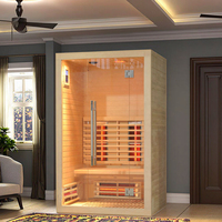 Cabine de sauna personnelle moderne à spectre complet pour 2 personnes Lampe de thérapie infrarouge Panneau de commande de chauffage électrique pour usage intérieur et extérieur