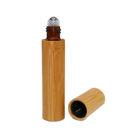 Botol Roller Ball Parfum Minyak Esensial Bambu Alami 5ml 10ml dengan Lapisan Kaca Bagian Dalam, Logo Dapat Diukir