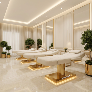 2026 Luxury 3-Motor Electric Beauty <b>Bed</b> with LED Base MedSpa Facial Table for Skincare Lash Art & Professional Salon - Product Image 2