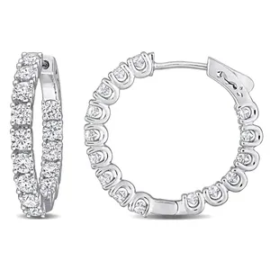 Factory Direct Trendy Jewelry Gems Diamond Moissanite Hoop Earrings 14K/18K White Gold Earrings Jewelry