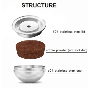 Capsule de café réutilisable en acier inoxydable 304, compatible avec la machine <span class=keywords><strong>Nespresso</strong></span> <span class=keywords><strong>Vertuo</strong></span>, vente en gros - Product Image 4