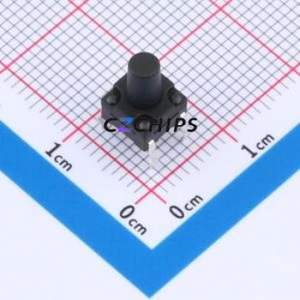TS017-CBY1EH9.0 Tactile Switch Through hole-4P,6.1x6.1mm Switch Single Pole Single Throw Round Button 1.8N Through Hole - Product Image 1