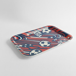 Bandeja Rectangular de Melamina Ecológica de 15'' con Diseño Personalizado Temático <span class=keywords><strong>2026</strong></span> para Servir, Decoración para Fiestas y Días de Juego, Marca Kingwell - Product Image 2