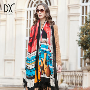 2023 surdimensionné luxe personnalisé mérinos Pure laine hiver <span class=keywords><strong>cachemire</strong></span> écharpe Pashmina châle câble en vrac <span class=keywords><strong>Plaid</strong></span> écharpes - Product Image 4