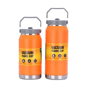 Custom 1.2L 1200Ml Large Capacity 304 Stainless Steel Vacuum Insulated Outdoor Water <b>Bottle</b> Ice Bucket Tumbler With Straw Handle - Product Image 6