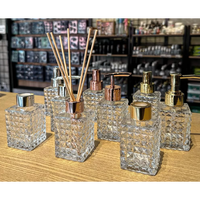 Bouteilles de diffuseur de roseaux en verre carré personnalisées 200 ml/150 ml/100 ml/50 ml avec boîte