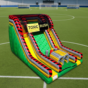 Muro de Escalada Inflable Gigante con Tobogán Doble, Obstáculo Inflable de PVC de 0.55mm, Juego de Obstáculos Inflables para Niños - Product Image 1