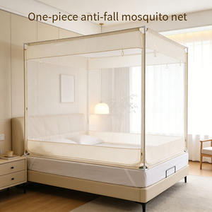 Nouvelle moustiquaire pliable haut de gamme moderne anti-chute avec trois portes et un support, idéale pour une utilisation domestique dans les chambres d'enfants, taille king - Product Image 1