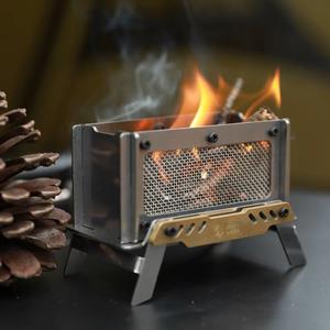 Brûleur d'encens portable pour le <span class=keywords><strong>camping</strong></span> en plein air, foyer miniature, poêle à bois léger, petit poêle décoratif en carbone, porte-encens, 312,5 g - Product Image 1