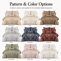 Parure de lit de luxe en satin jacquard, tailles King et Queen, 4, 6 ou 7 pièces, ensemble housse de couette, OEM ODM, personnalisable pour hôtels et mariages