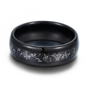 Tg 6mm màu đen tungsten carbide Nhẫn Cưới cho người đàn ông dát mảnh Thiên Thạch Frosted đánh bóng cổ điển tham gia phong cách - Product Image 3
