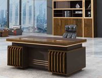 Meubles de bureau de style luxueux, très vendus, table de patron en bois commercial, bureau de direction