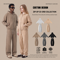 Vente en gros : Sweat à capuche zippé pour homme, personnalisable avec logo, doublure polaire 350G, coupe courte et ample, avec poche plaquée, en mélange de coton